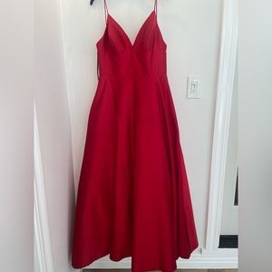 Camille La Vie red prom dress